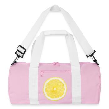 Half lemon - Recycled Duffel Bag - pink/white - Front