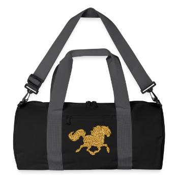 Cheval Amour Chevaux Chevaux Islandais Poulains au galop - Sac de sport recyclé - noir/gris graphite - Devant
