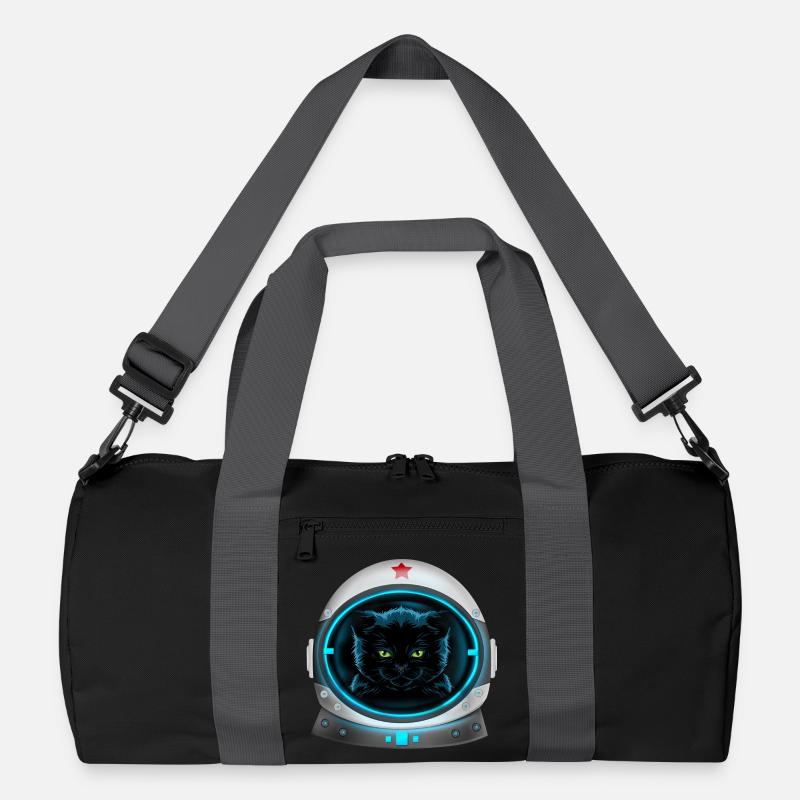 angry space cat Astronaut Recycelte Duffel Bag
