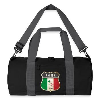 Rome Italy Coat of Arms Flags Design - Recycled Duffel Bag - black/graphite grey - Front