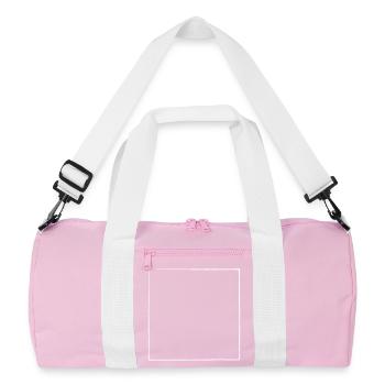 Frame brush frayed | Vectorgraphic - Recycled Duffel Bag - pink/white - Front