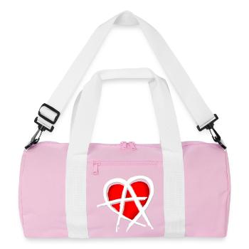 Anarchy & Love - Recycelte Duffel Bag - Rosa/Weiß - Vorne