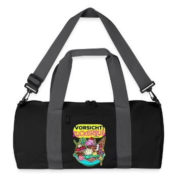 Süßigkeiten Schokolade Statement Nachspeise Bonbon - Recycelte Duffel Bag - Schwarz/Graphitgrau - Vorne