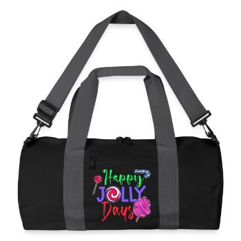Lecker Nachspeise Bonbon Statement Süßigkeiten - Recycelte Duffel Bag - Schwarz/Graphitgrau - Vorne