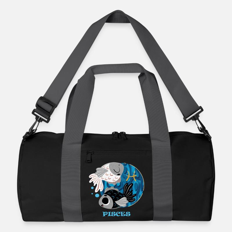 Sternzeichen Fische - Recycelte Duffel Bag - Schwarz/Graphitgrau