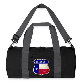 Beaumont Texas crest flags design - Recycled Duffel Bag - black/graphite grey - Front