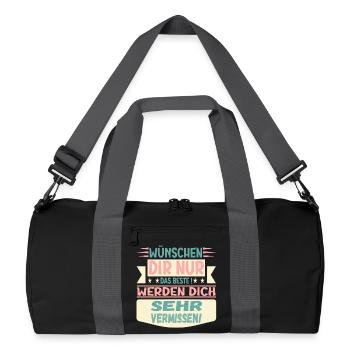 Abschiedsgrüße - Abschiedsparty - ABSCHIEDSSPRÜCHE - Recycelte Duffel Bag - Schwarz/Graphitgrau - Vorne
