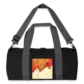 Des fleurs merveilleuses avec du cœur. - Sac de sport recyclé - noir/gris graphite - Devant