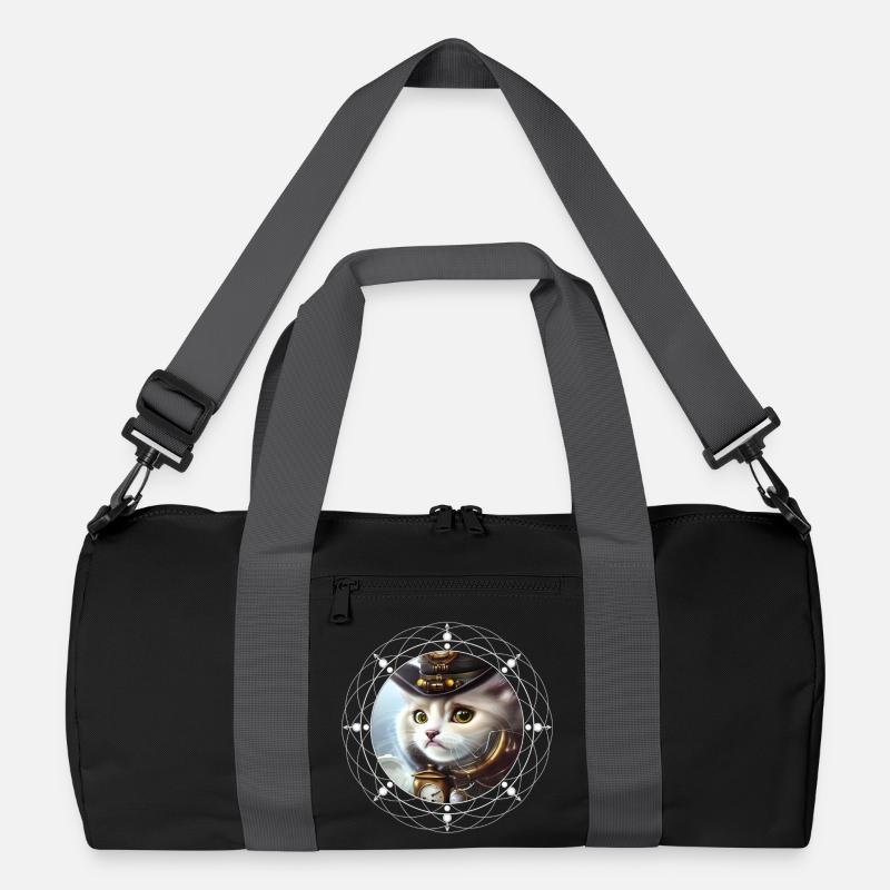 Süßes Steampunk-Kätzchen Recycelte Duffel Bag