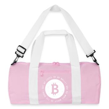 Bitcoin BTC Crypto Crypto funny cool saying - Recycled Duffel Bag - pink/white - Front