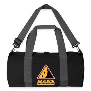 Seabird Statement Penguin Animal Birds Antarctica - Recycled Duffel Bag - black/graphite grey - Front