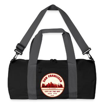 Vintage Badge: San Francisco Skyline - Recycled Duffel Bag - black/graphite grey - Front