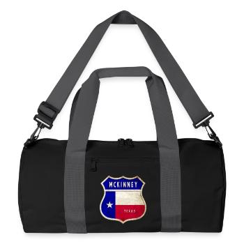 McKinney Texas Crest Flag Design - Recycled Duffel Bag - black/graphite grey - Front