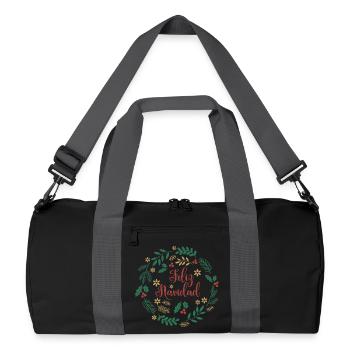 playera feliz navidad camiseta merry christmas - Recycled Duffel Bag - black/graphite grey - Front