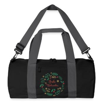Merry Christmas Frohe Weihnachten Merry Christmas - Recycled Duffel Bag - black/graphite grey - Front