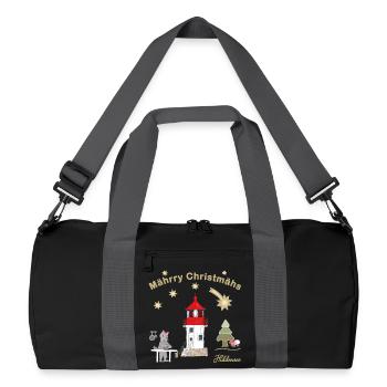 Christmas lighthouse Gellen on Hiddensee - Recycled Duffel Bag - black/graphite grey - Front