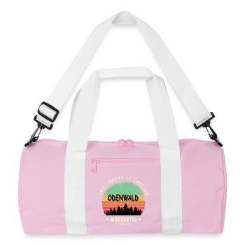 Mossautal Odenwald Design - Recycelte Duffel Bag - Rosa/Weiß - Vorne