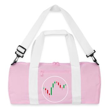 Trading Forex Chart Design - Recycelte Duffel Bag - Rosa/Weiß - Vorne