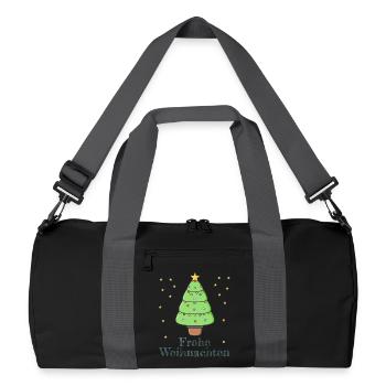 Frohe Weihnachten - Recycelte Duffel Bag - Schwarz/Graphitgrau - Vorne