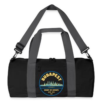 Budapest Skyline Emblem Heart of Europe - Recycelte Duffel Bag - Schwarz/Graphitgrau - Vorne