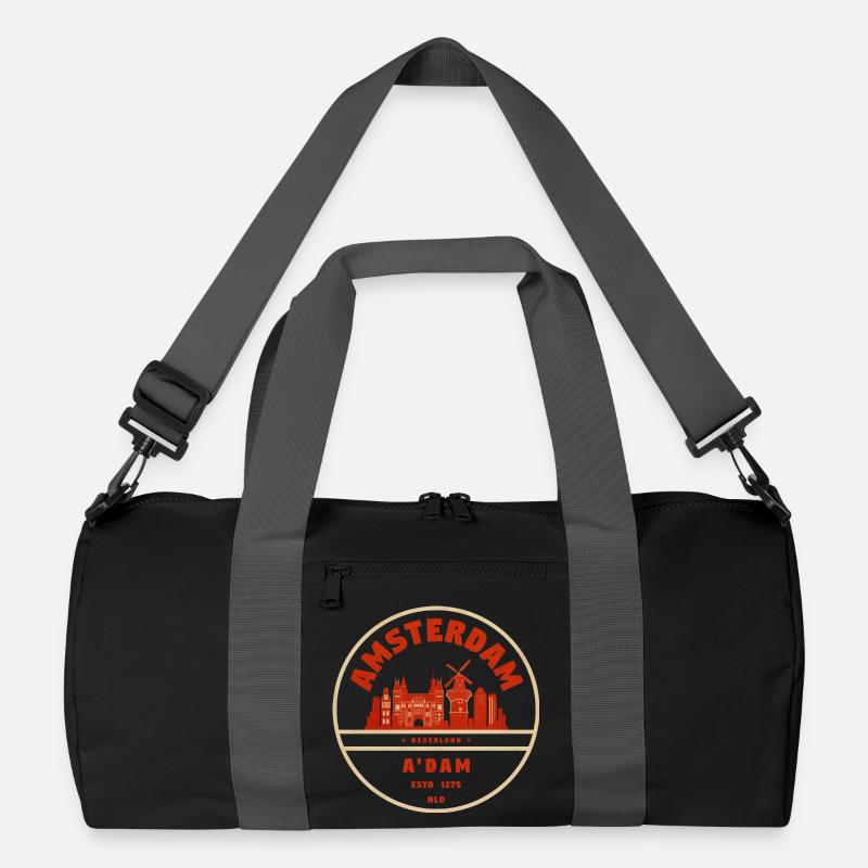 Amsterdam Skyline Vintage Abzeichen Recycelte Duffel Bag