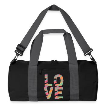 LIEBE - Recycelte Duffel Bag - Schwarz/Graphitgrau - Vorne