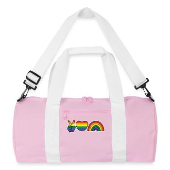 Human Rights Rainbow Gay Lgbt Heart Homo - Recycled Duffel Bag - pink/white - Front