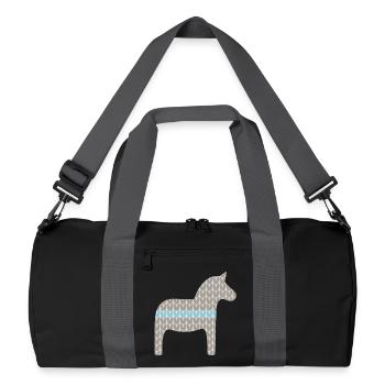 Dala cheval tricot motif Noël scandinave - Sac de sport recyclé - noir/gris graphite - Devant