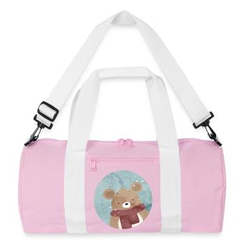 Ours doré sucré en hiver quand il neige - Sac de sport recyclé - rose/blanc - Devant