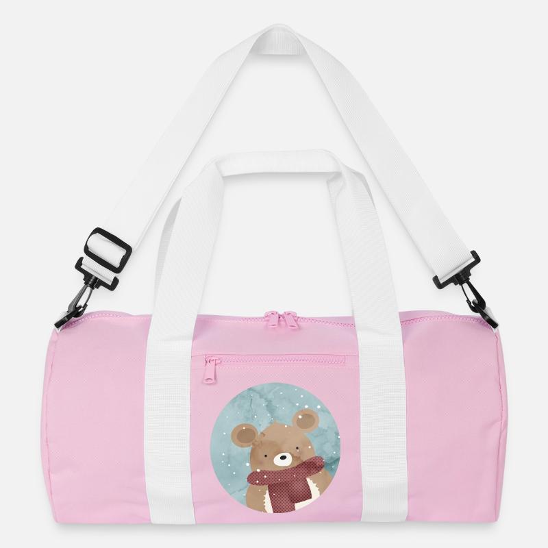 sugar-sweet golden bear in winter when it snows Recycled Duffel Bag