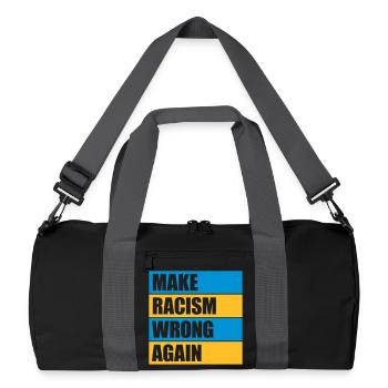 make racism wrong again - Recycelte Duffel Bag - Schwarz/Graphitgrau - Vorne
