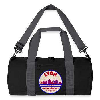 Écusson de la Skyline Vintage de Lyon - Sac de sport recyclé - noir/gris graphite - Devant