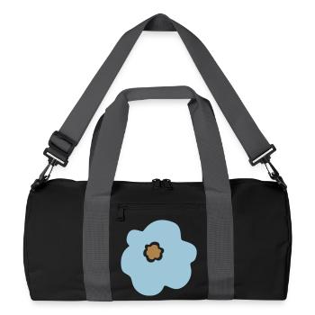 Flower Flower Power Scandinavian Children Flower Blue - Recycled Duffel Bag - black/graphite grey - Front