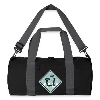 Klimaaktivist Straßen Kleben - Recycelte Duffel Bag - Schwarz/Graphitgrau - Vorne