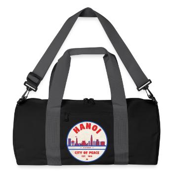 Hanoi City of Peace Badge Stadtlandschaft - Recycelte Duffel Bag - Schwarz/Graphitgrau - Vorne