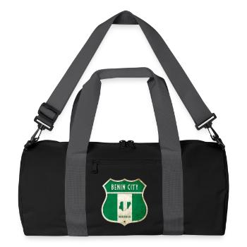 Benin City Nigeria Wappen Flaggen Design - Recycelte Duffel Bag - Schwarz/Graphitgrau - Vorne