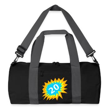 was schenken, 20 bunt - Recycelte Duffel Bag - Schwarz/Graphitgrau - Vorne