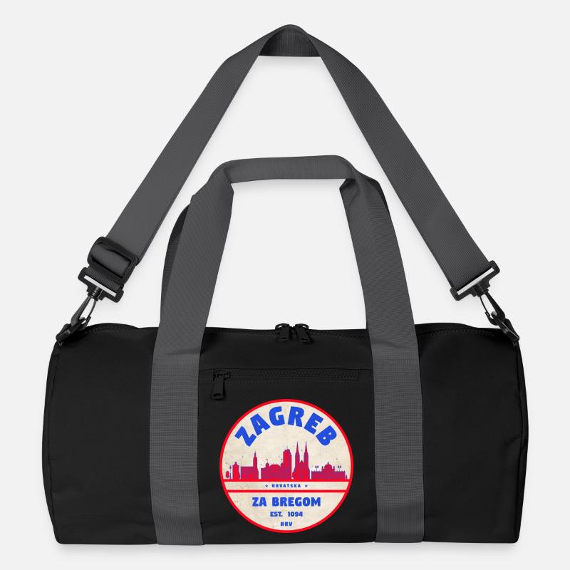 Zagreb Round Logo Skyline Retro Recycled Duffel Bag