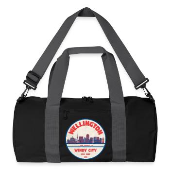 Silhouette de la ville des vents de Wellington - Sac de sport recyclé - noir/gris graphite - Devant