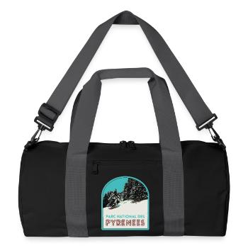 Pyrenäen-Nationalpark unter dem Schnee - Recycelte Duffel Bag - Schwarz/Graphitgrau - Vorne