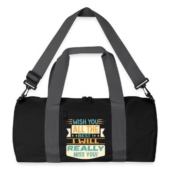 WISH YOU ALL THE BEST - I WILL MISS YOU QUOTE - Recycled Duffel Bag - black/graphite grey - Front