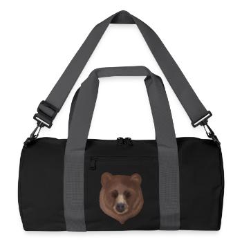 Grizzlybär Portrait - Recycelte Duffel Bag - Schwarz/Graphitgrau - Vorne