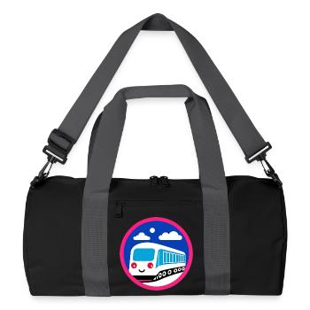 Locomotive, train, chemin de fer - Sac de sport recyclé - noir/gris graphite - Devant