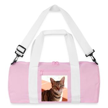 Katze Kätzchen Poster quadratisch Katzenposter - Recycelte Duffel Bag - Rosa/Weiß - Vorne