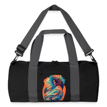 Woman with Waves of Fire and Water - Recycled Duffel Bag - black/graphite grey - Front