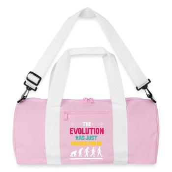 L'évolution s'est simplement arrêtée pour moi - Sac de sport recyclé - rose/blanc - Devant