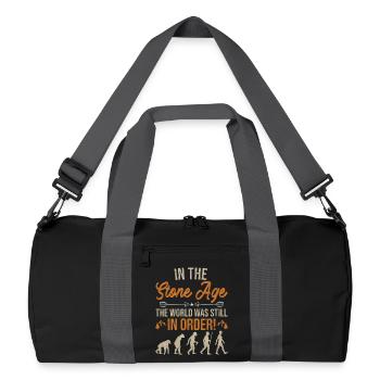 À l'âge de pierre, le monde était encore en ordre - Sac de sport recyclé - noir/gris graphite - Devant