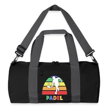 Padelspiel Padel-Tennis Spieler Spruch Training - Recycelte Duffel Bag - Schwarz/Graphitgrau - Vorne