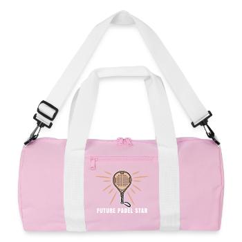 Padel Player Racket Sport Padel Game Statement - Recycled Duffel Bag - pink/white - Front
