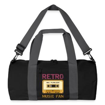 Retro-Musik-Fan - Recycelte Duffel Bag - Schwarz/Graphitgrau - Vorne